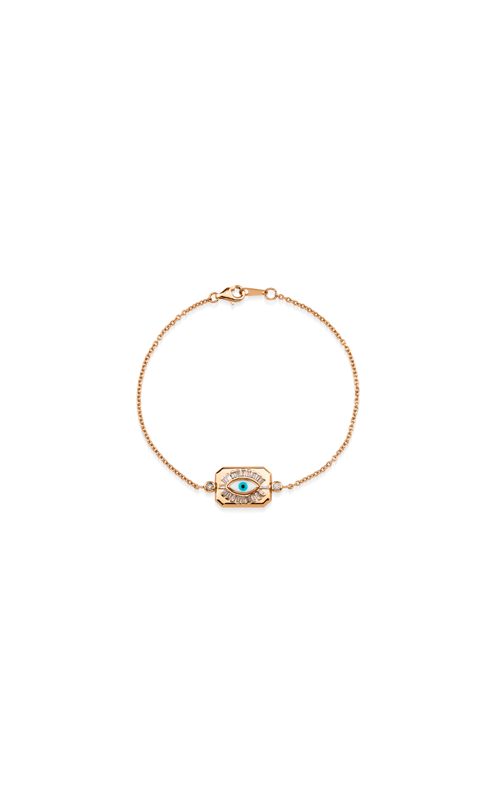 Enamel Eye Diamond Rectangle Bracelet