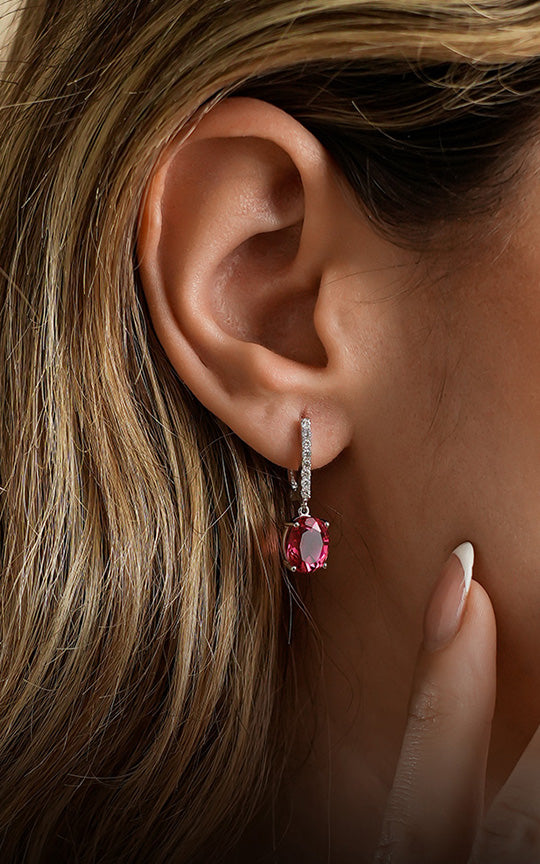 Hanging Pink Spinel Earring