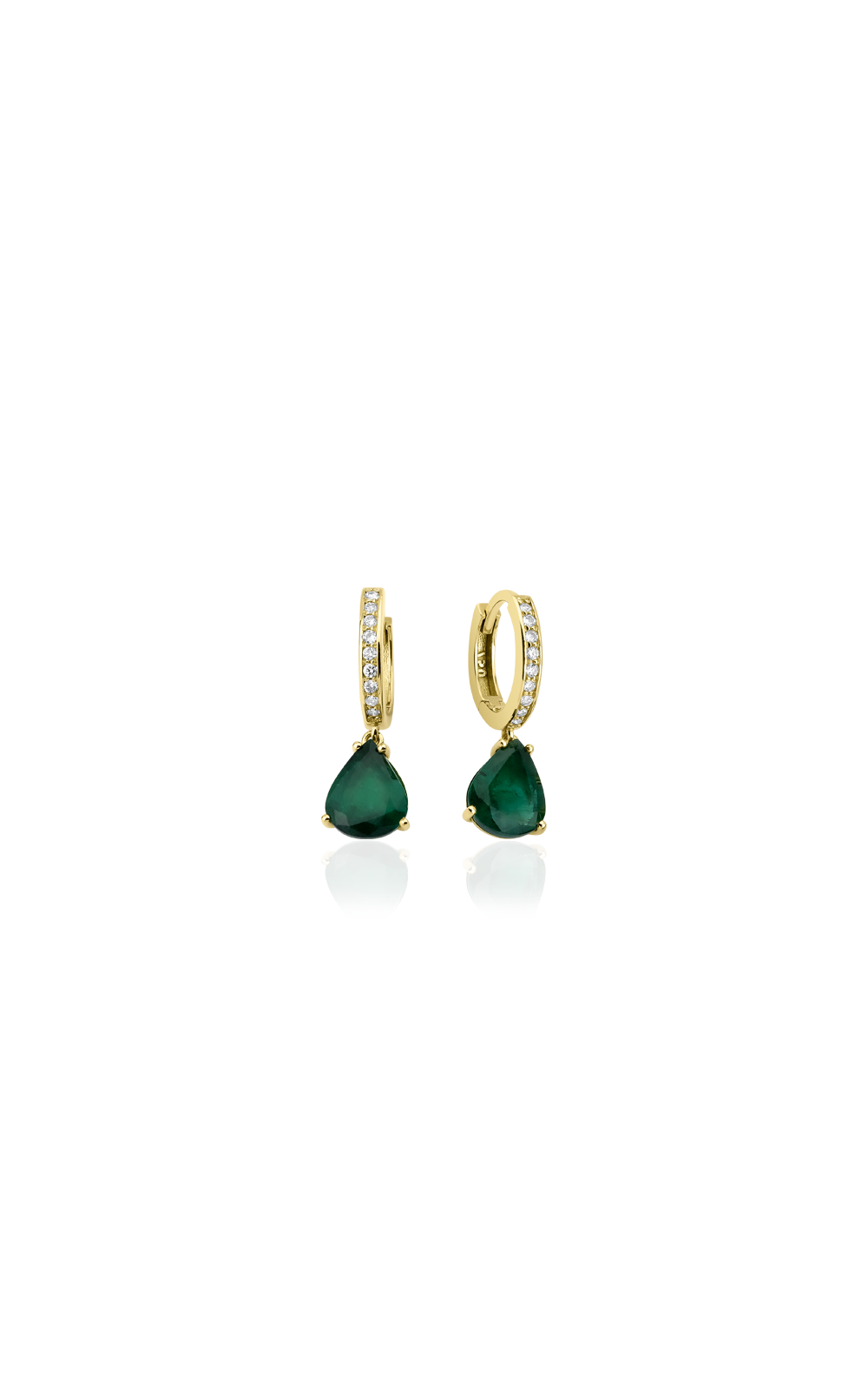 Hanging Pear Emerald Earring