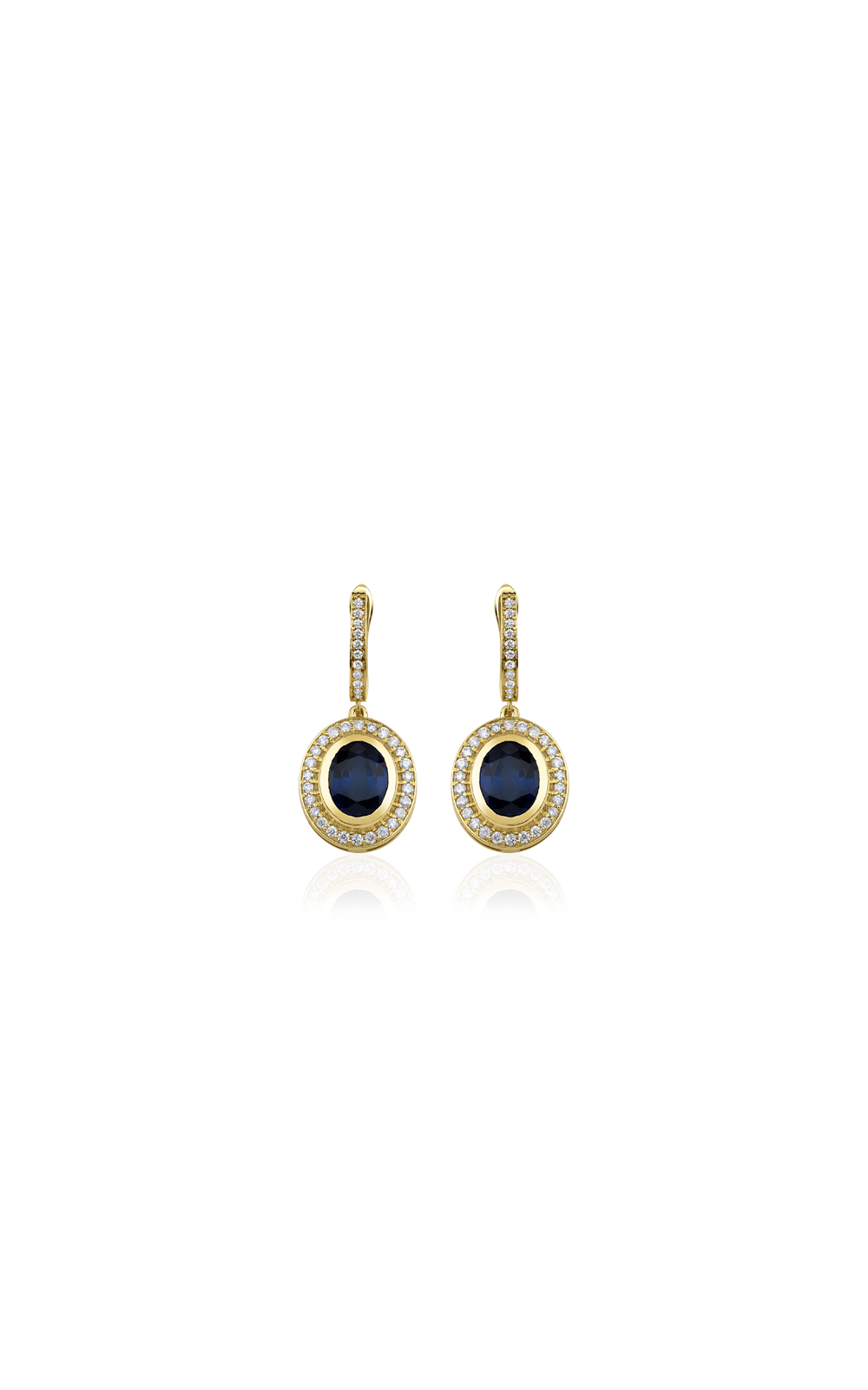 Oval Sapphire Diamond Earring