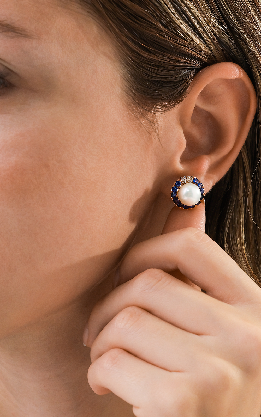 Sapphire Pearl Earring