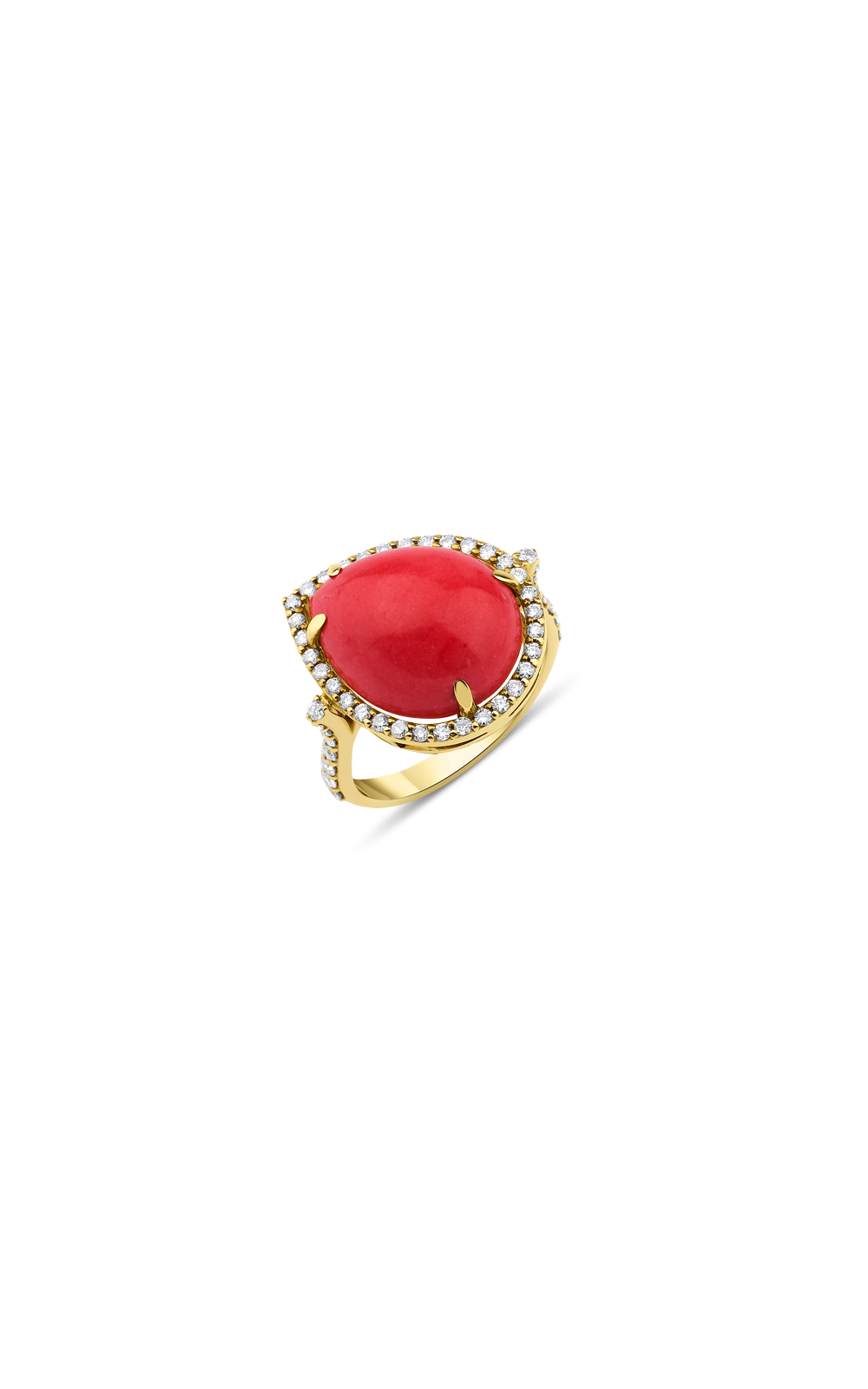 Coral Halo Diamond Ring