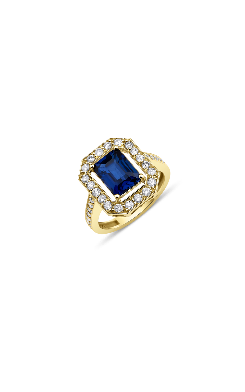 Octagon Sapphire Diamond Ring