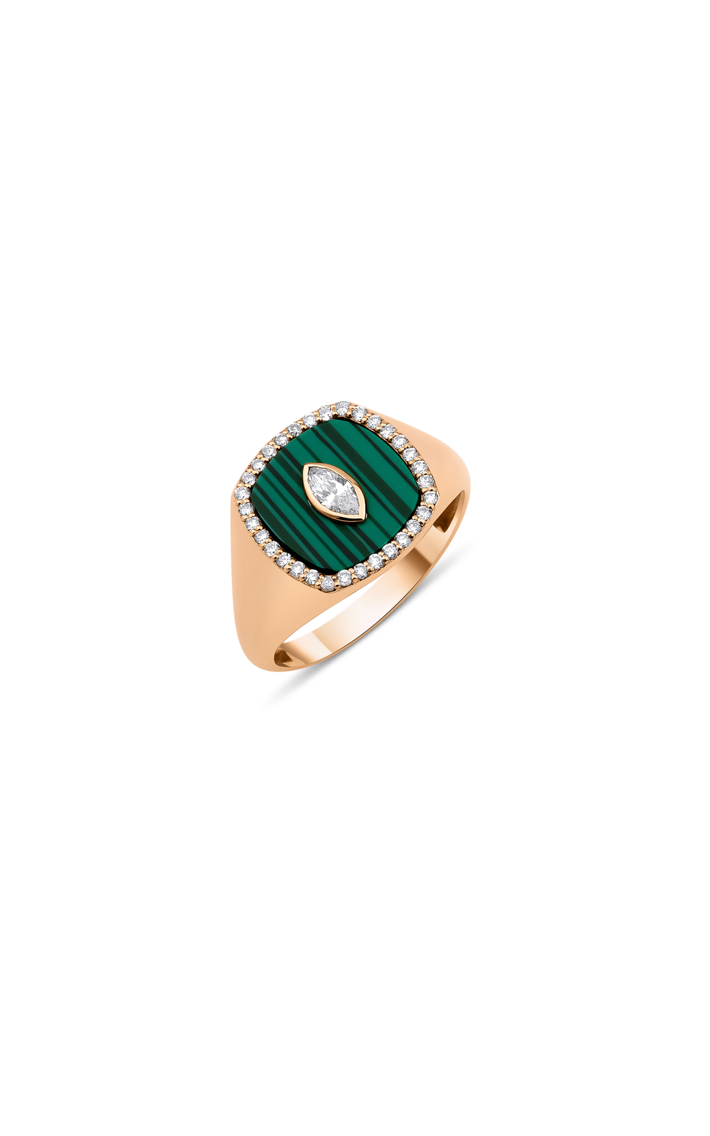 Malachite Marquise Diamond Ring