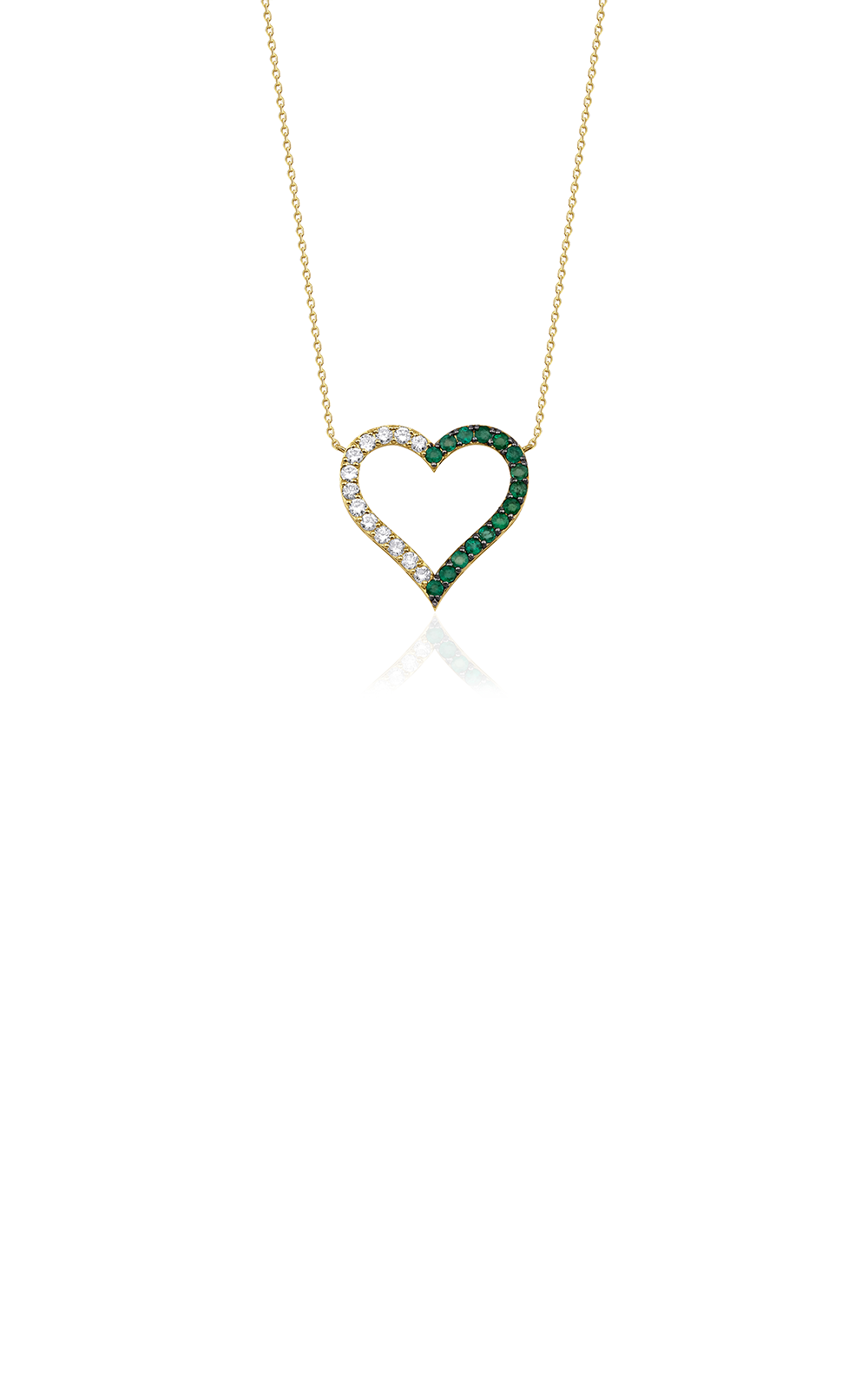 Emerald Diamond Heart Necklace