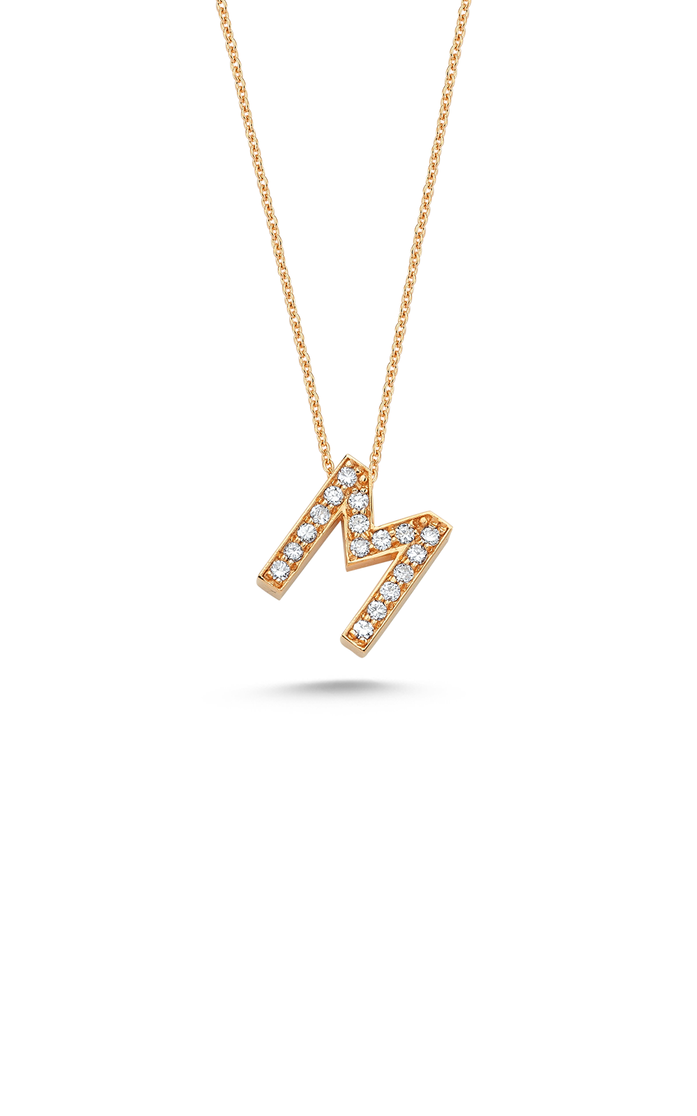 White Diamond Inital Necklace
