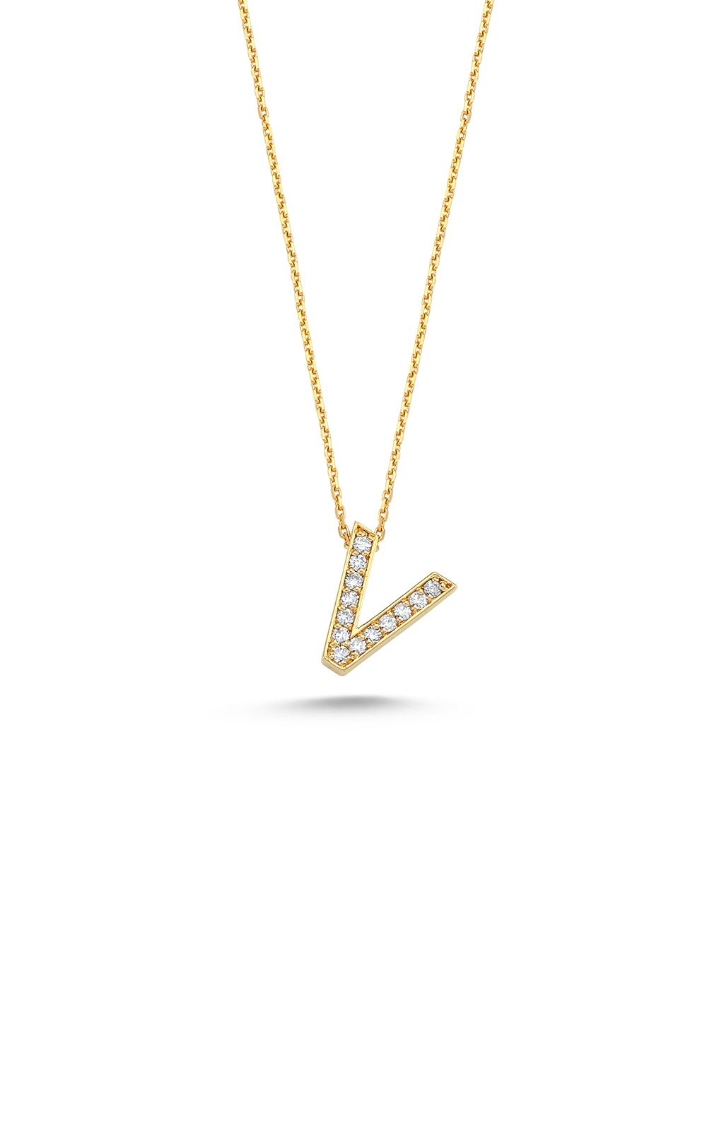 White Diamond Inital Necklace